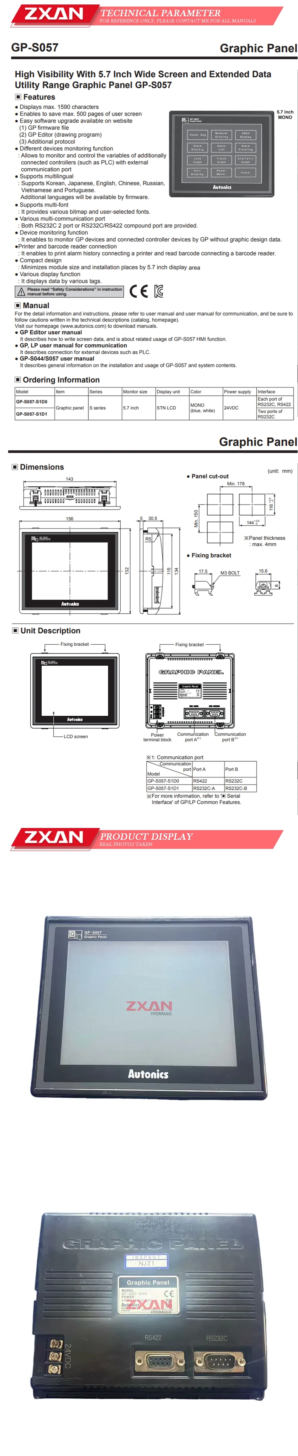 AUTONICS GP-S057-S1D0 Description