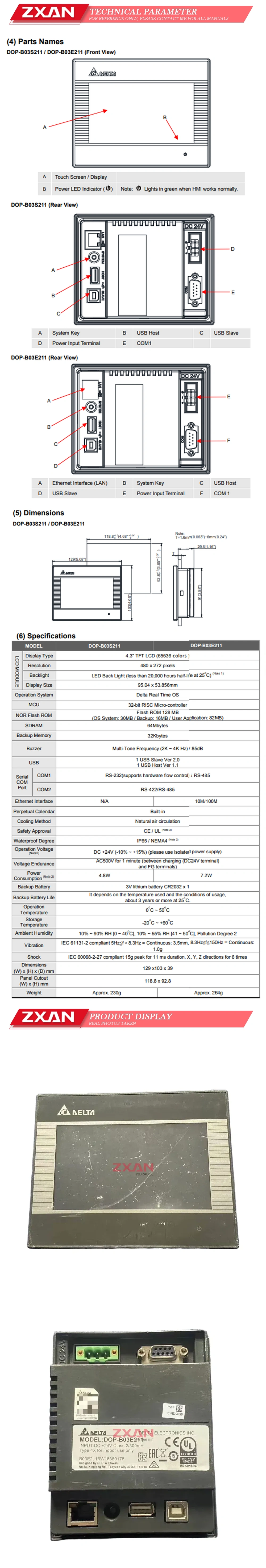 DELTA DOP-B03E211 Description