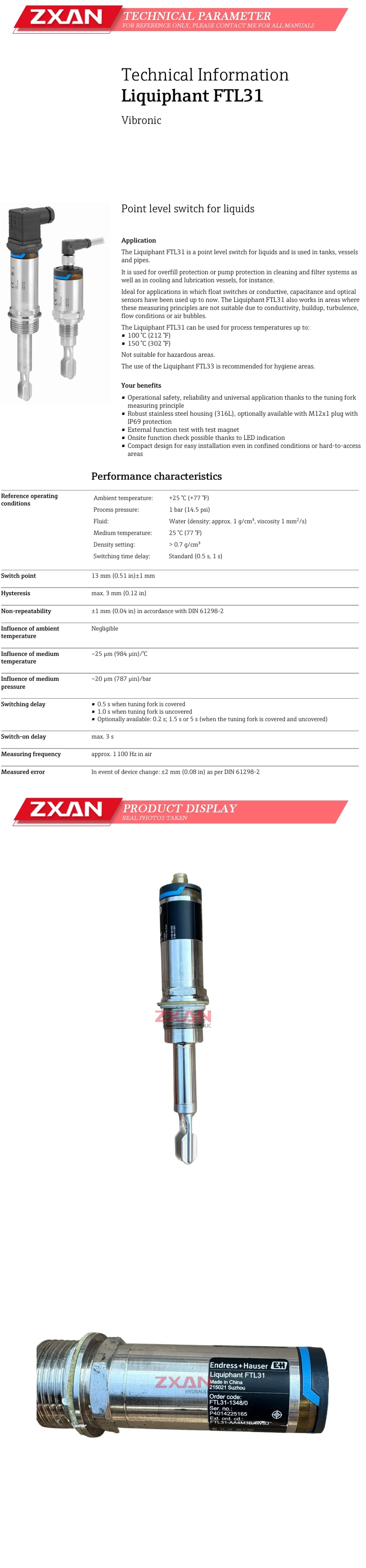 Endress+Hauser Z-65.40-532 Description