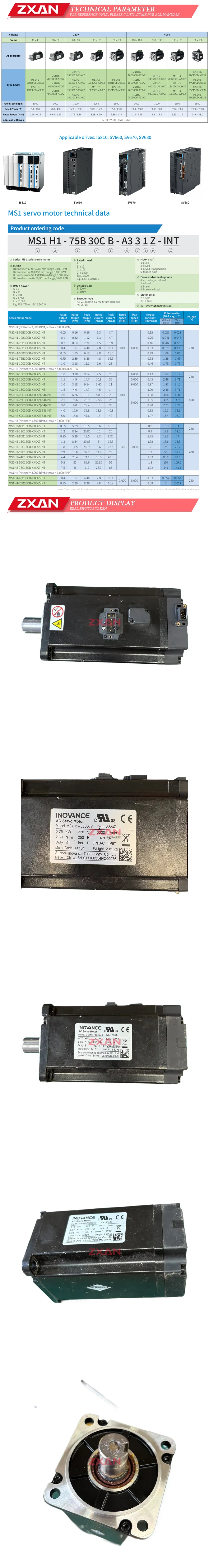 Inovance MS1H1-75B30CB Description