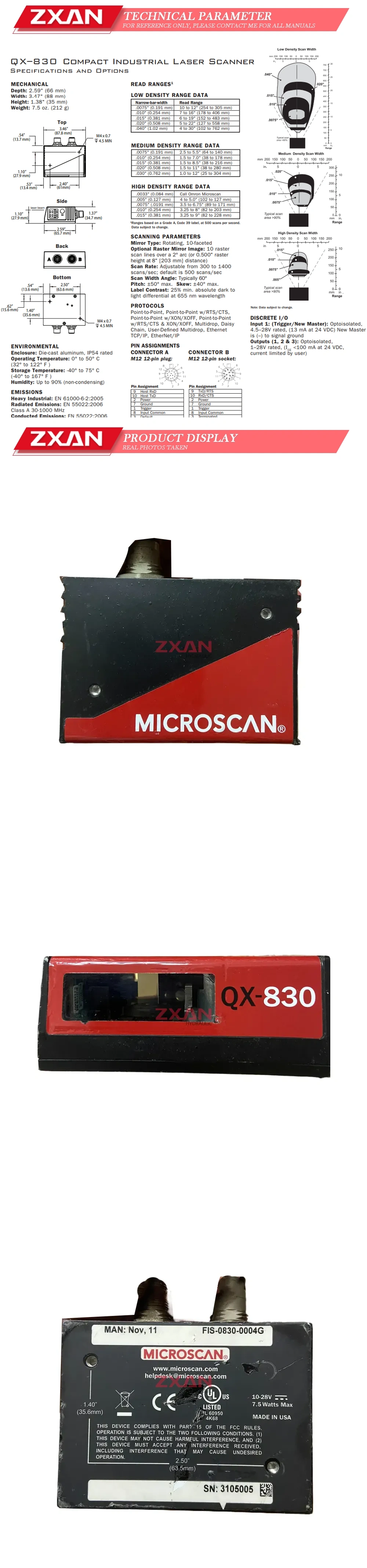 Microscan QX-830 Description