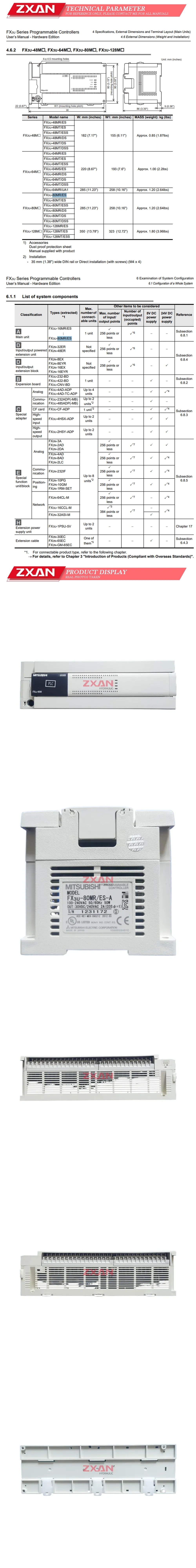 Mitsubishi FX3U-80MR/ES-A Description