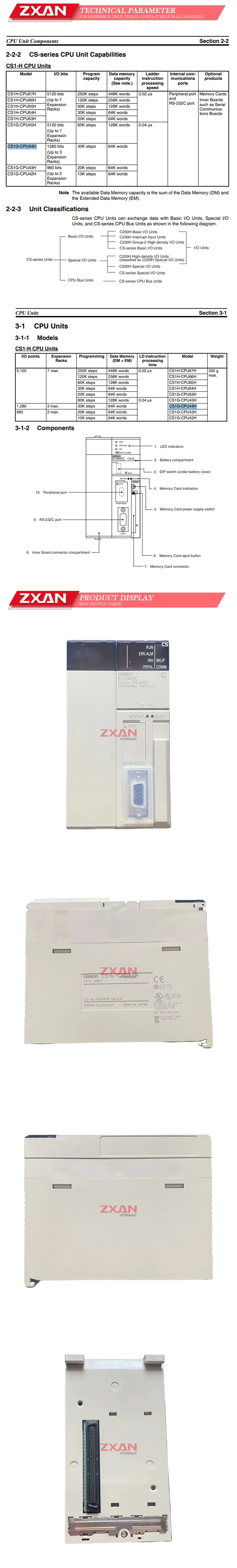 OMRON CS1G-CPU44H Description