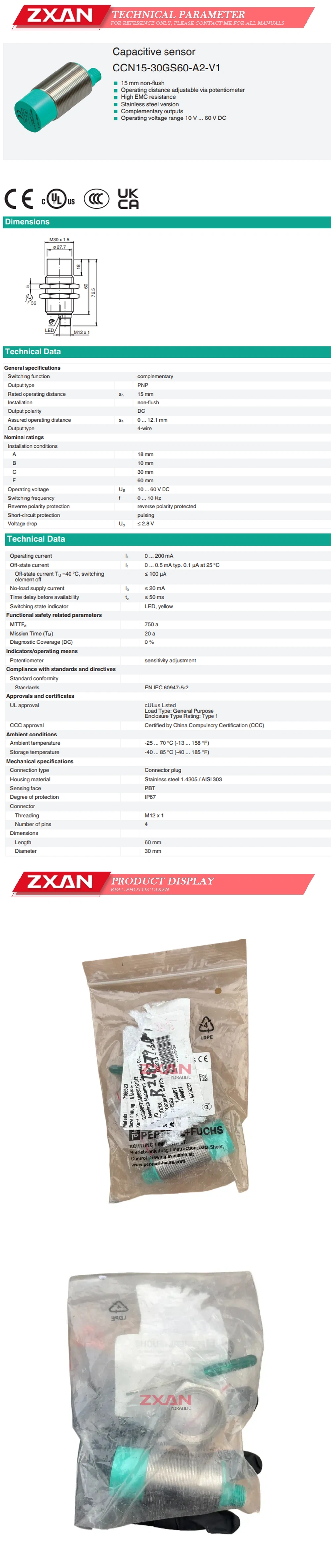 Pepperl+Fuchs CCN15-30GS60-A2-V1 Description