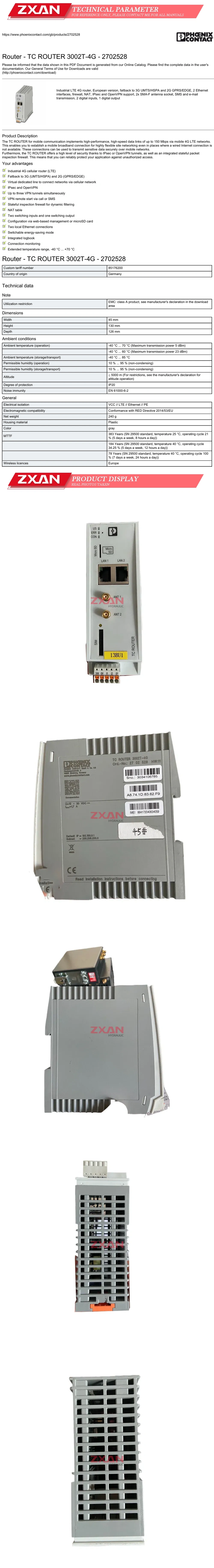 Phoenix Contact TC ROUTER 3002T-4G Description