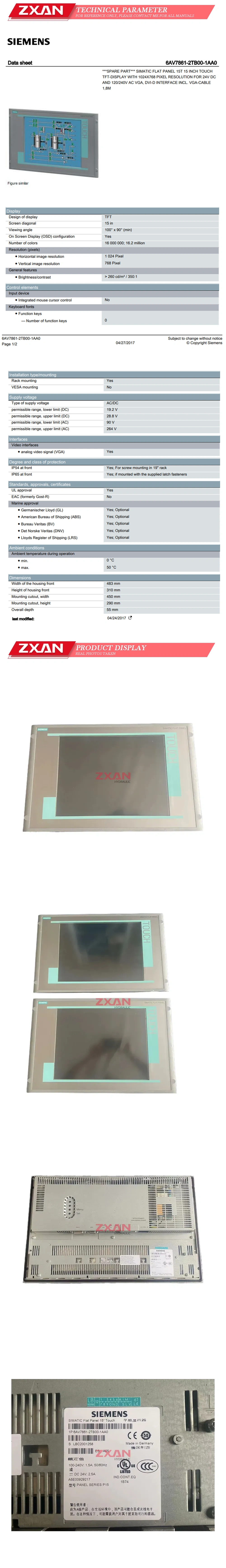 SIEMENS 6AV7861-2TB00-1AA0 Description