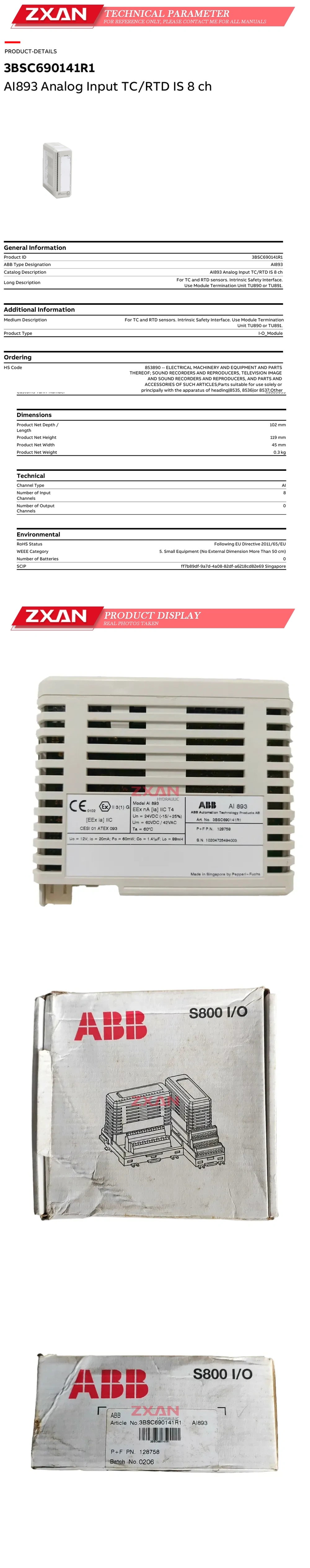 ABB 3BSC690141R1 Description