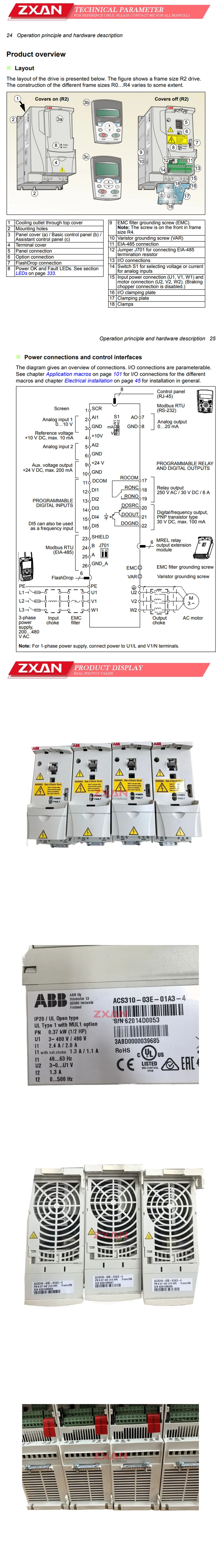 ABB ACS310-03E-01A3-4 Description