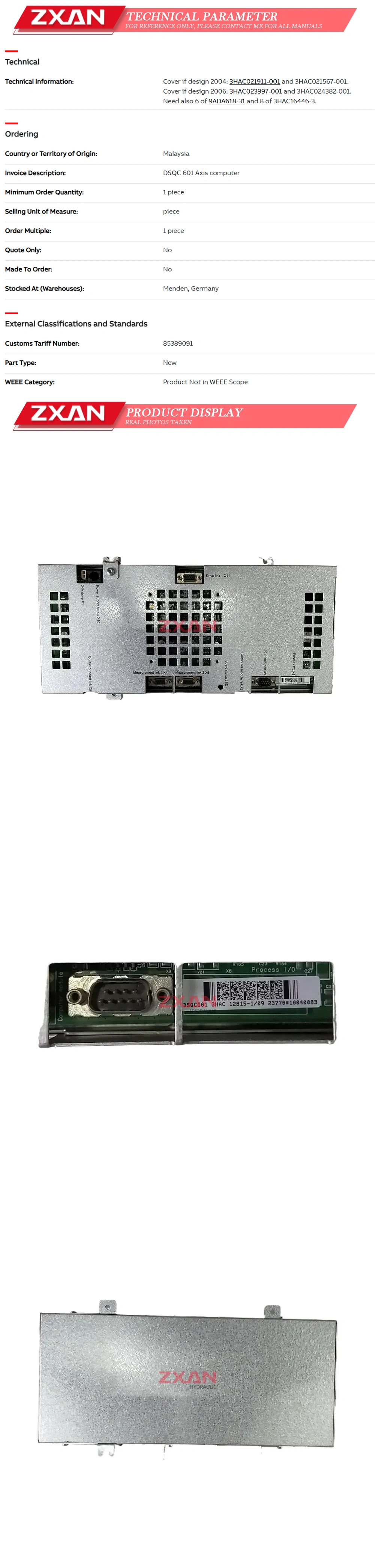 ABB DSQC601 3HAC 12815-1/09 Description