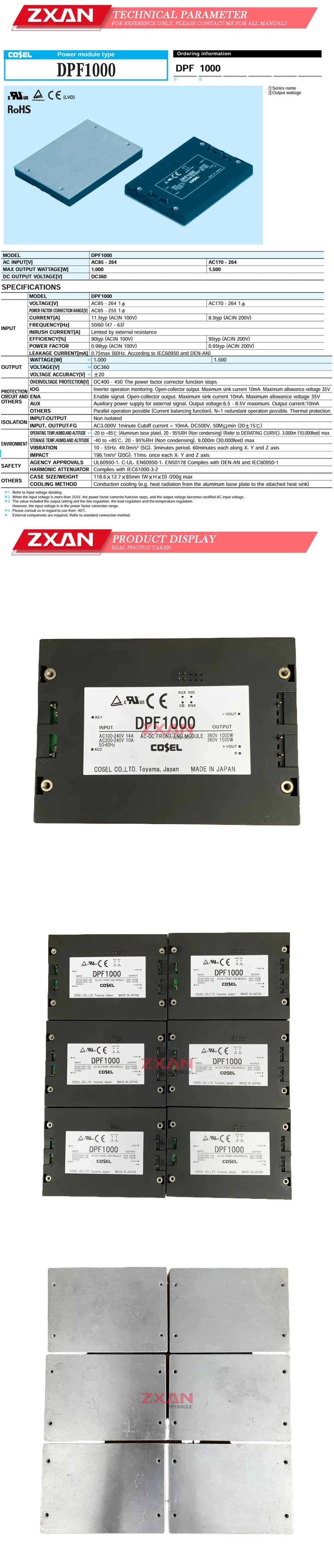 COSEL DPF1000 Description