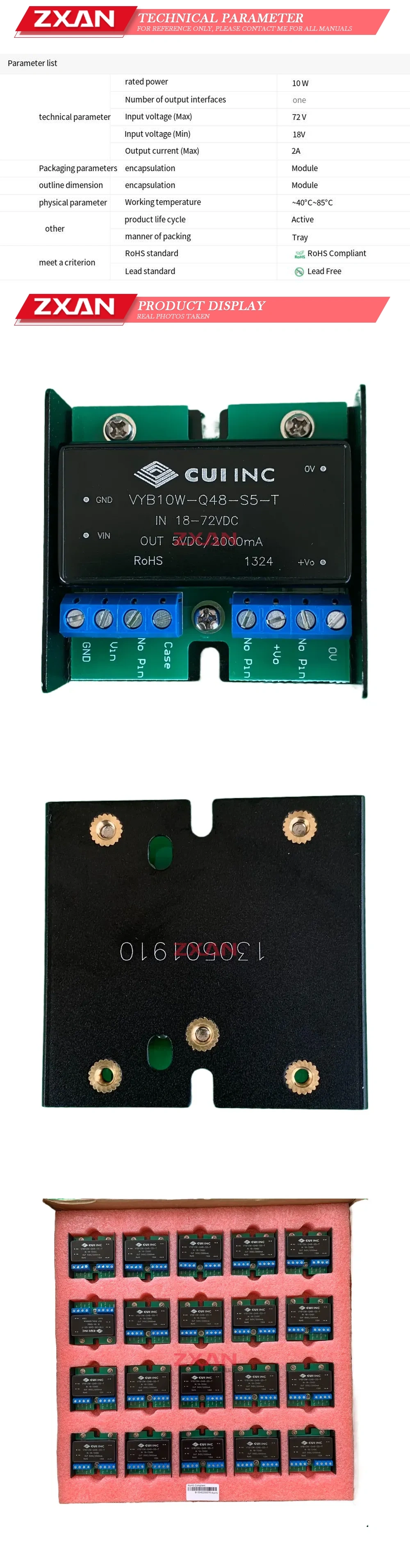 CUIINC VYB10W-Q48-S5-T Description