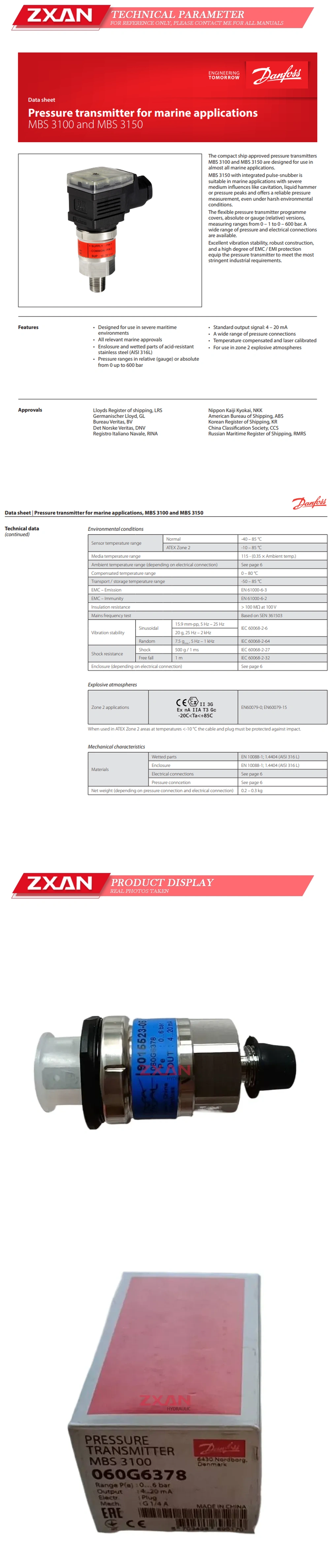 DANFOSS MBS3100 060G6378 Description