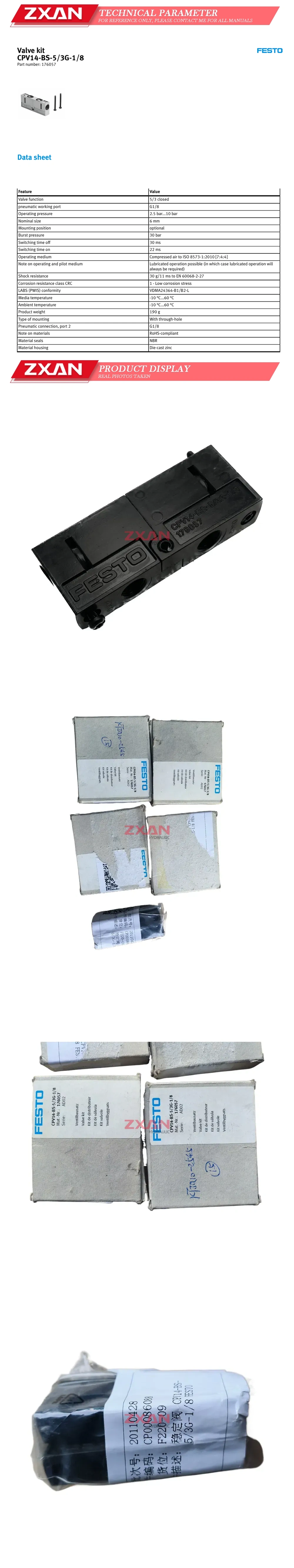 Festo CPV14-BS-5/3G-1/8 Description