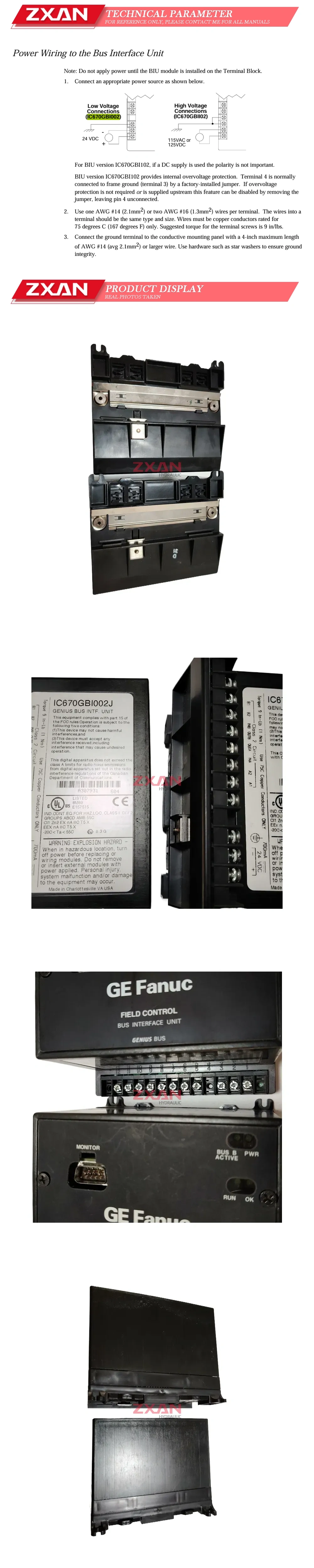 GE IC670GBI002J Description