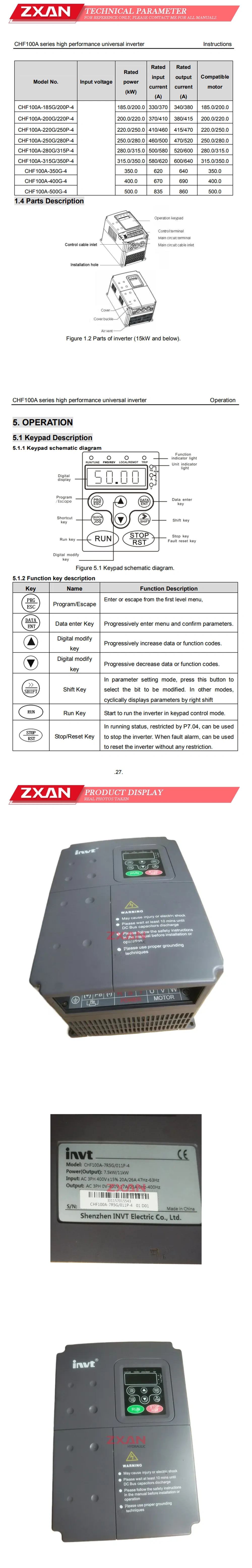 INVT CHF100A-7R5G/011P-4 Description