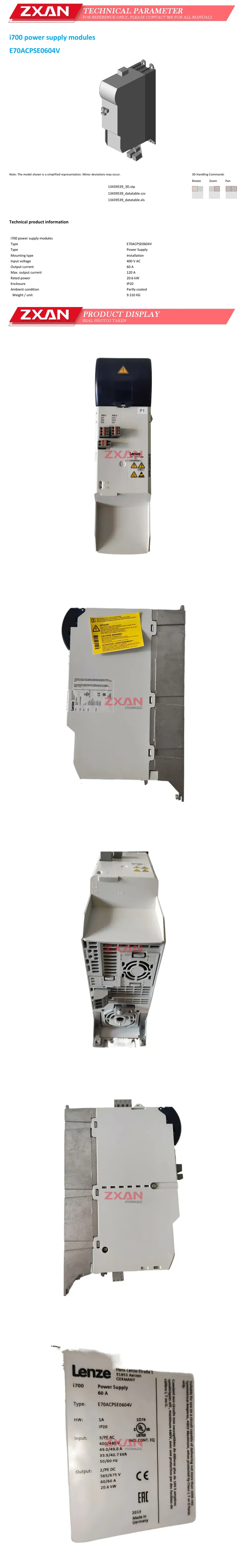 Lenze i700 E70ACPSE0604V Description