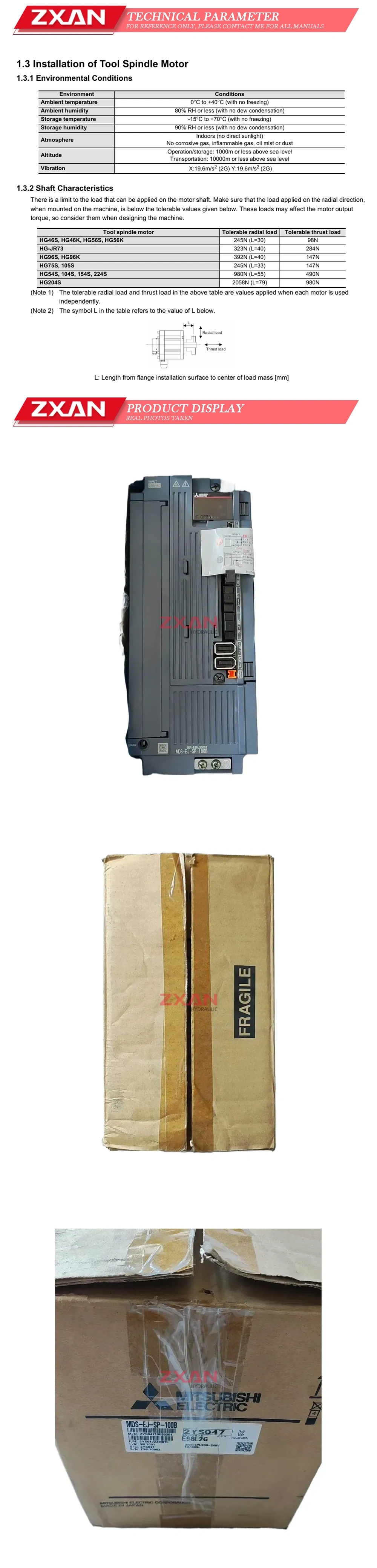MITSUBISHI MDS-EJ-SP-100B Description