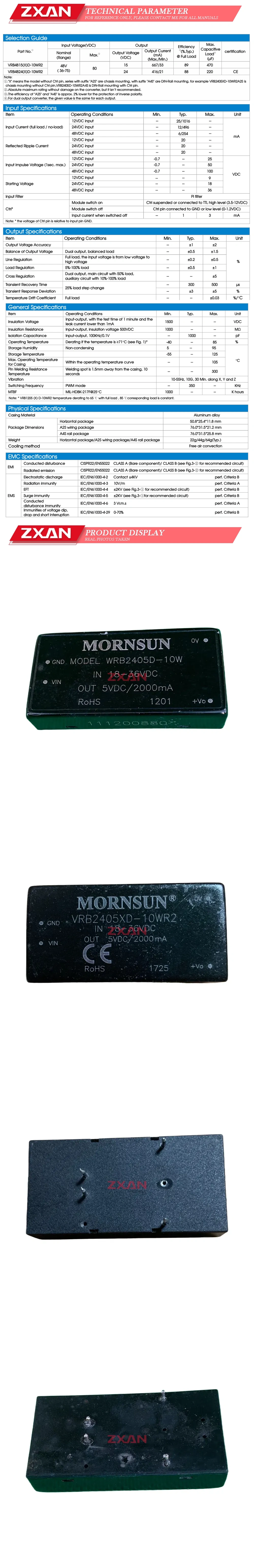 MORNSUN VRB2405XD-10WR2 Description