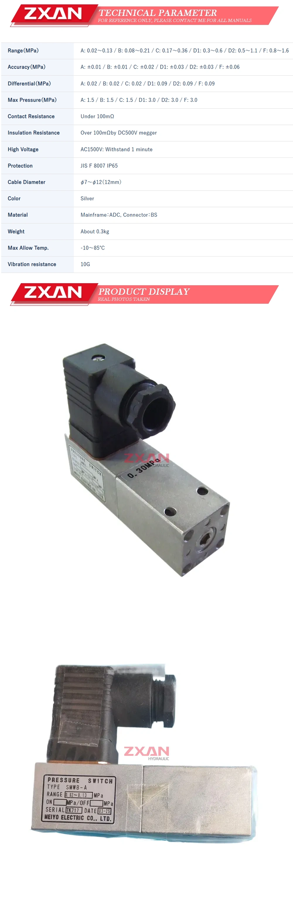 Meiyo SMWB-A 0.02-0.13Mpa Description