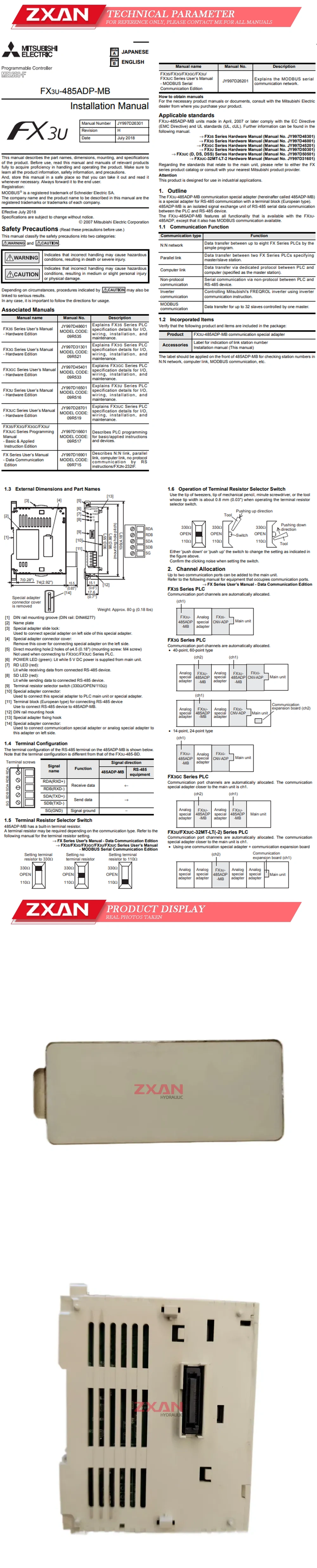 Mitsubishi FX3U-485ADP-MB Description