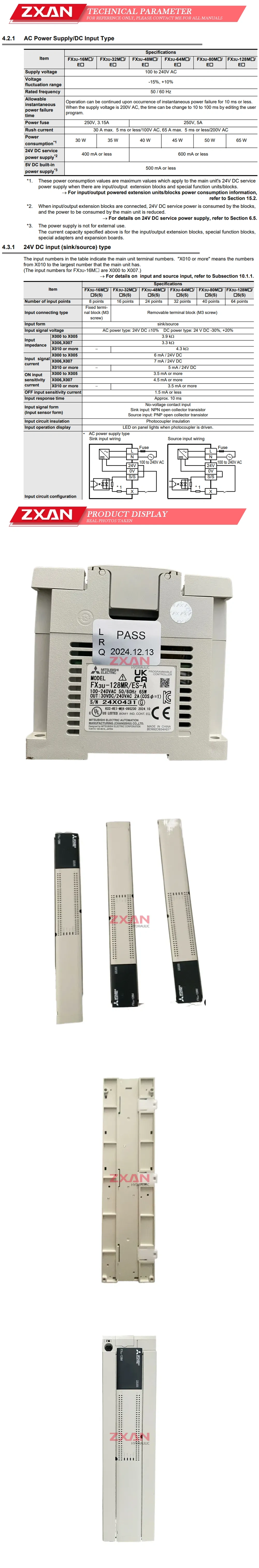 Mitsubishi FX3u-128MR/ES-A Description