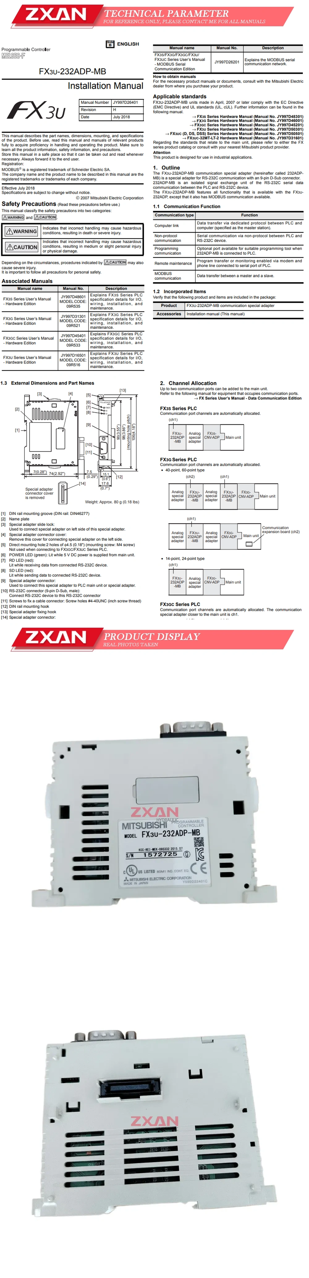 Mitsubishi FX3u-232ADP-MB Description
