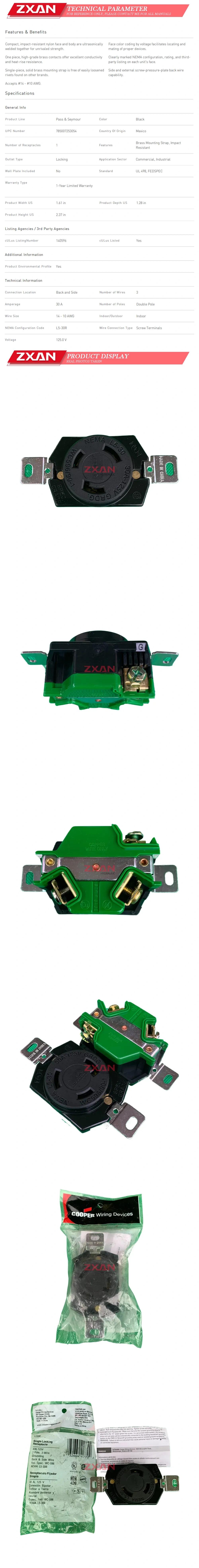 NEMA L5-30R Description