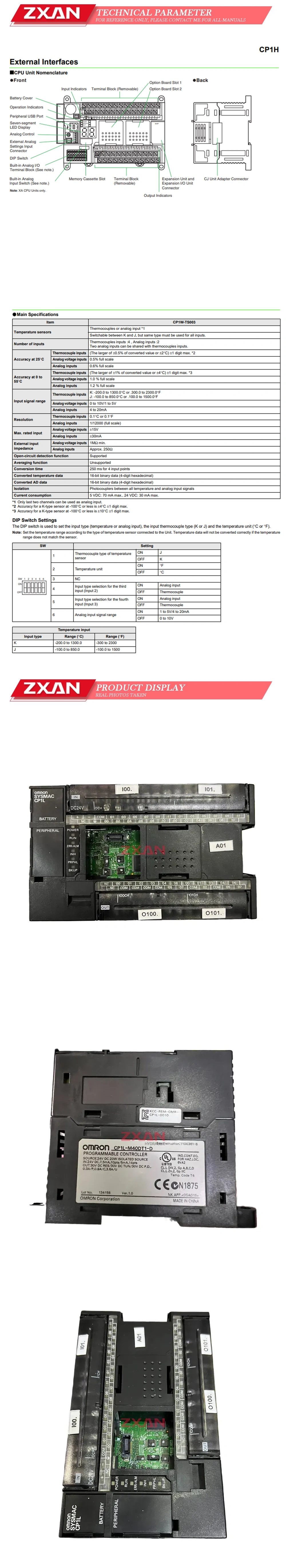 OMRON CP1H-EX40DT-D Description