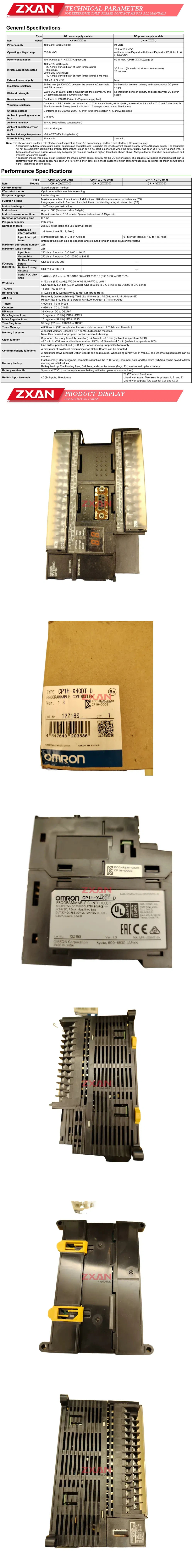 Omron CP1H-X40DT-D Description