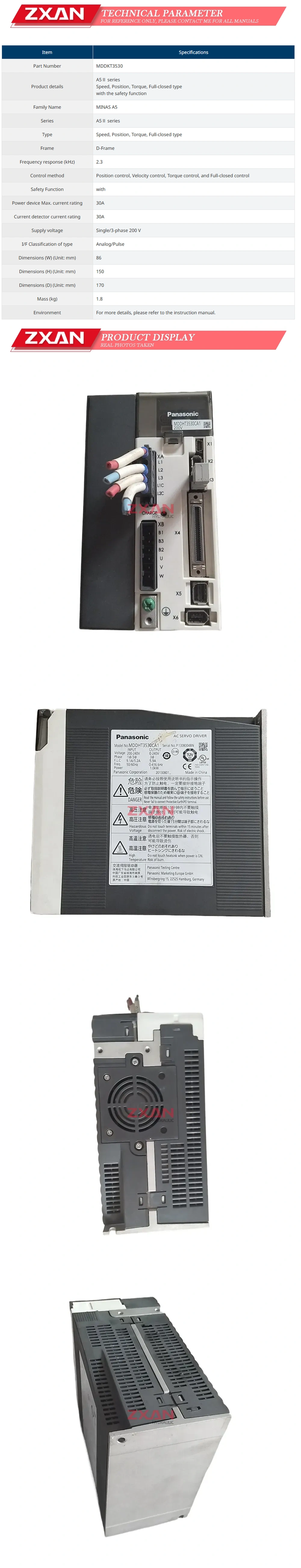 Panasonic MDDHT3530CA1 Description