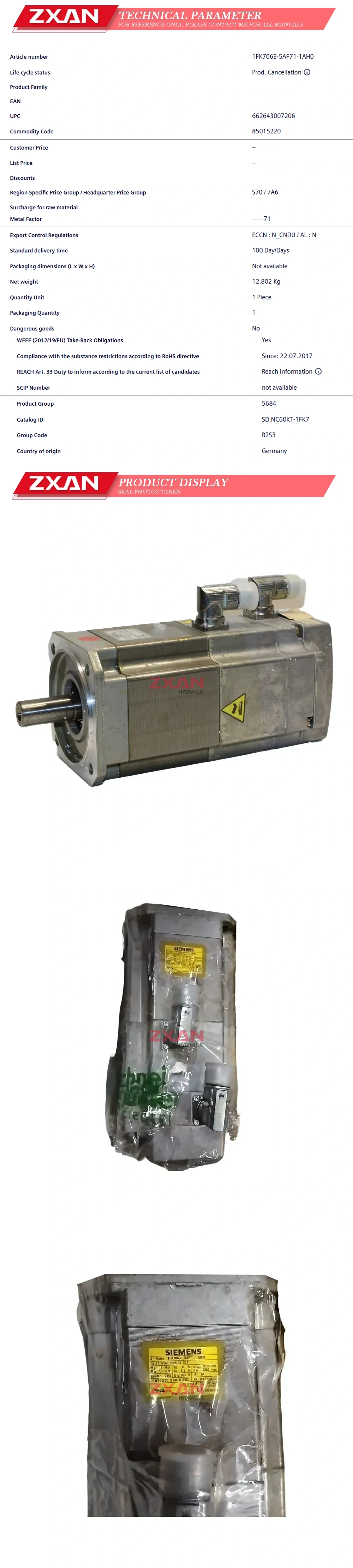SIEMENS 1FK7063-5AF71-1AH0 Description