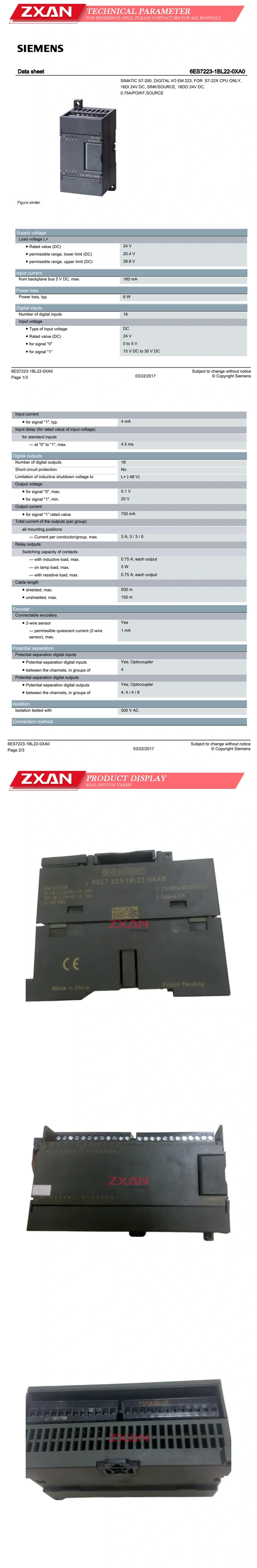 SIEMENS 6ES7223-1BL22-0XAB Description