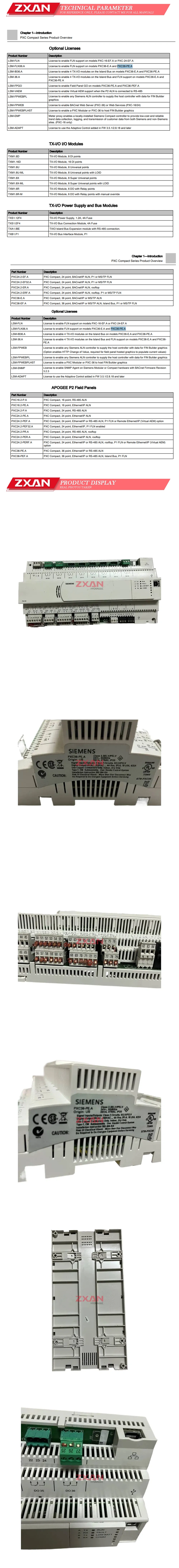 SIEMENS PXC36-PE.A Description