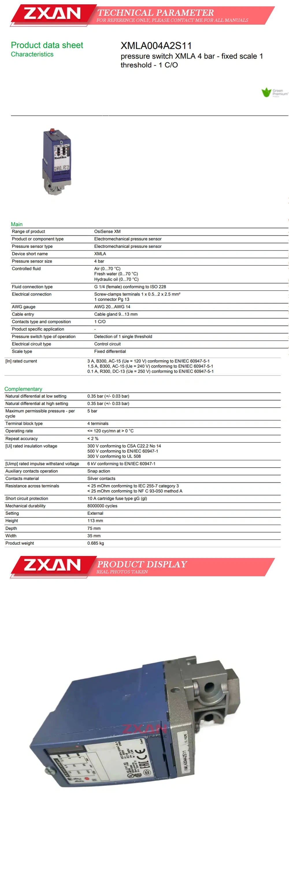 Schneider XMLA004A2S11 Description