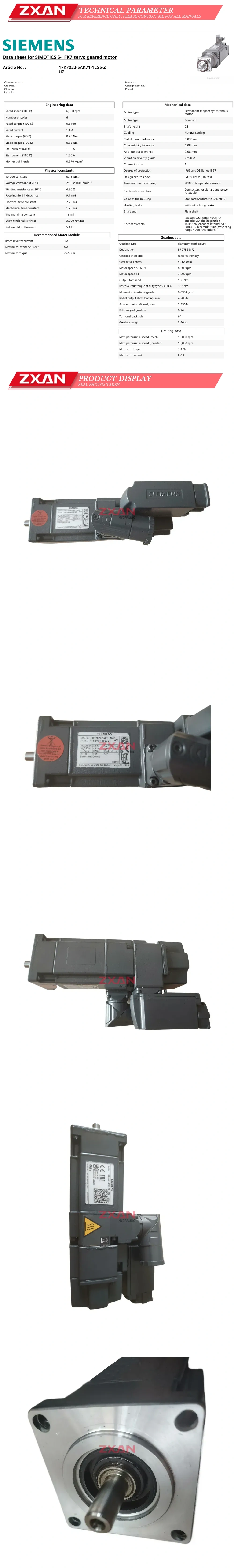 Siemens 1FK7022-5AK71-1LG5 Description