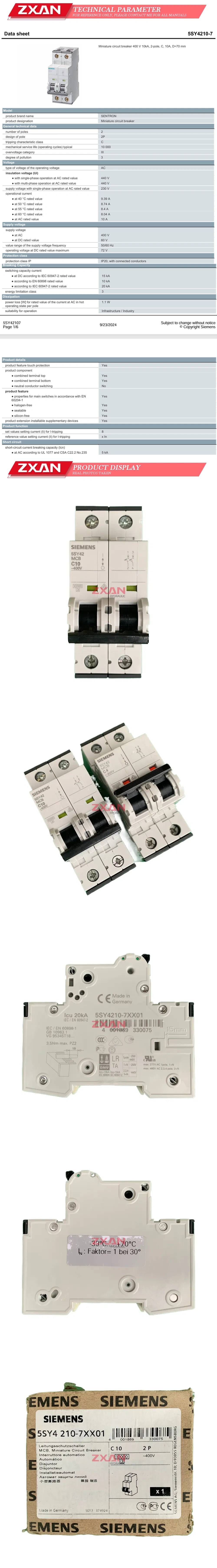 Siemens 5SY4210-7XX01 Description