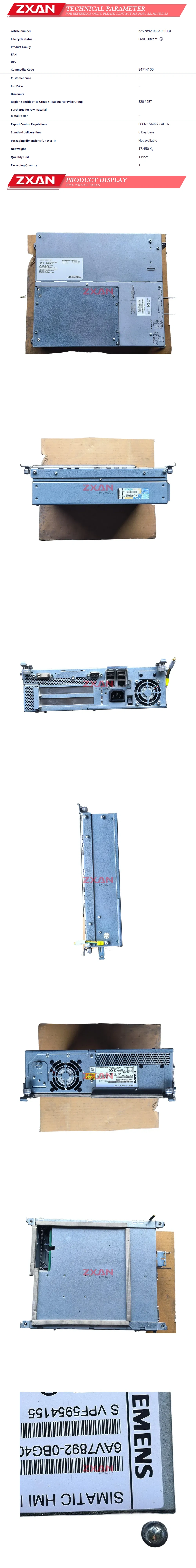 Siemens 6AV7892-0BG40-0BE0 Description