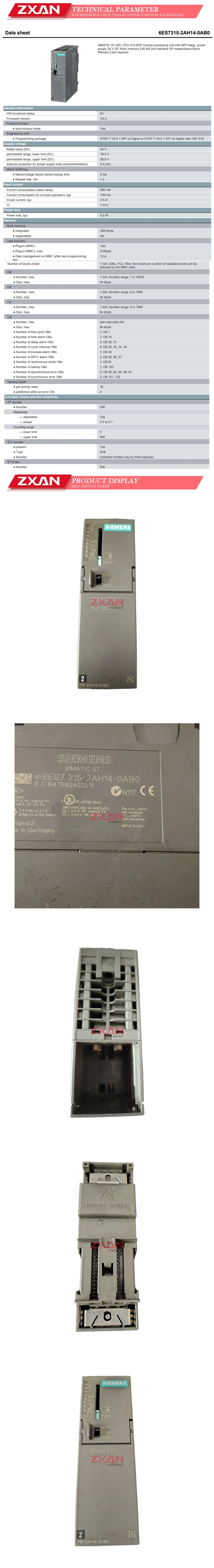 Siemens 6ES7 315-2AH14-0AB0 Description