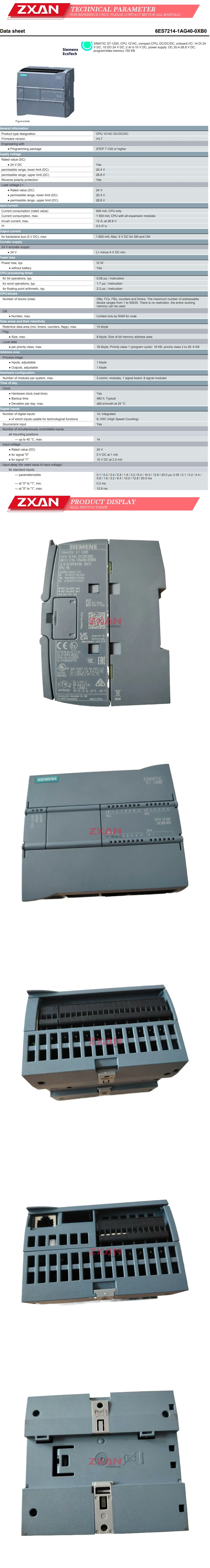 Siemens 6ES7214-1AG40-0XB0 Description
