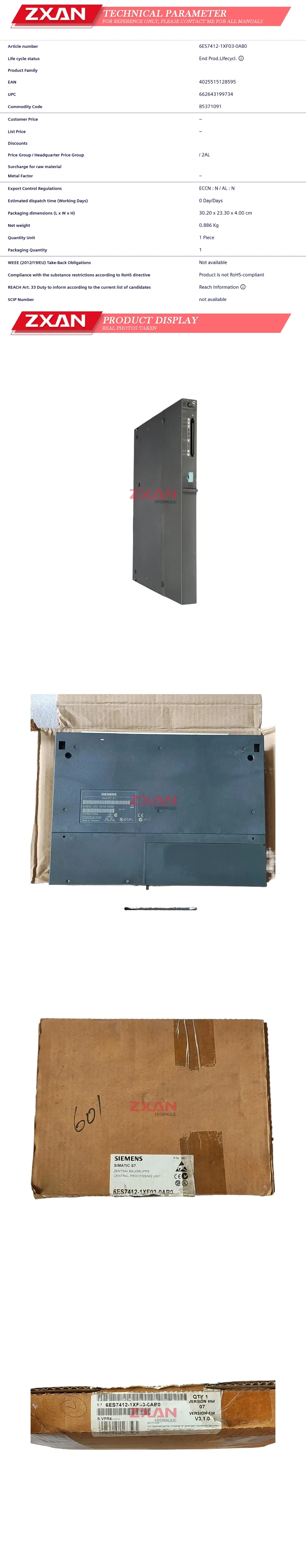 Siemens 6ES7412-1XF03-0AB0 Description