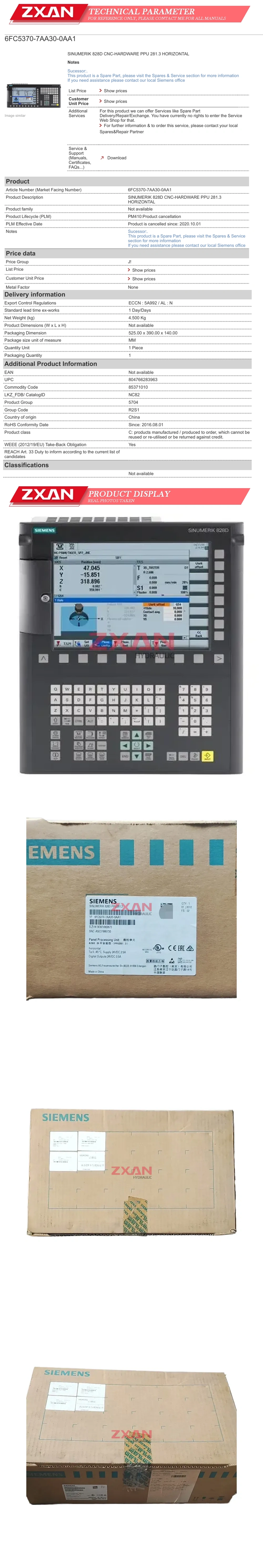 Siemens 6FC5370-7AA30-0AA1 Description