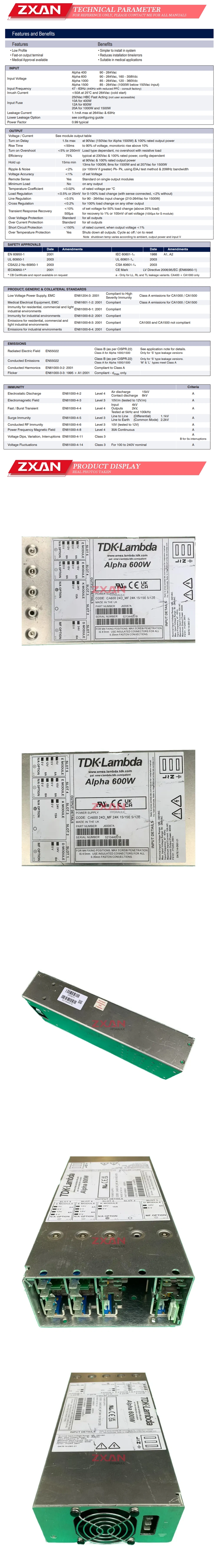 TDK-Lambda Alpha600W Description
