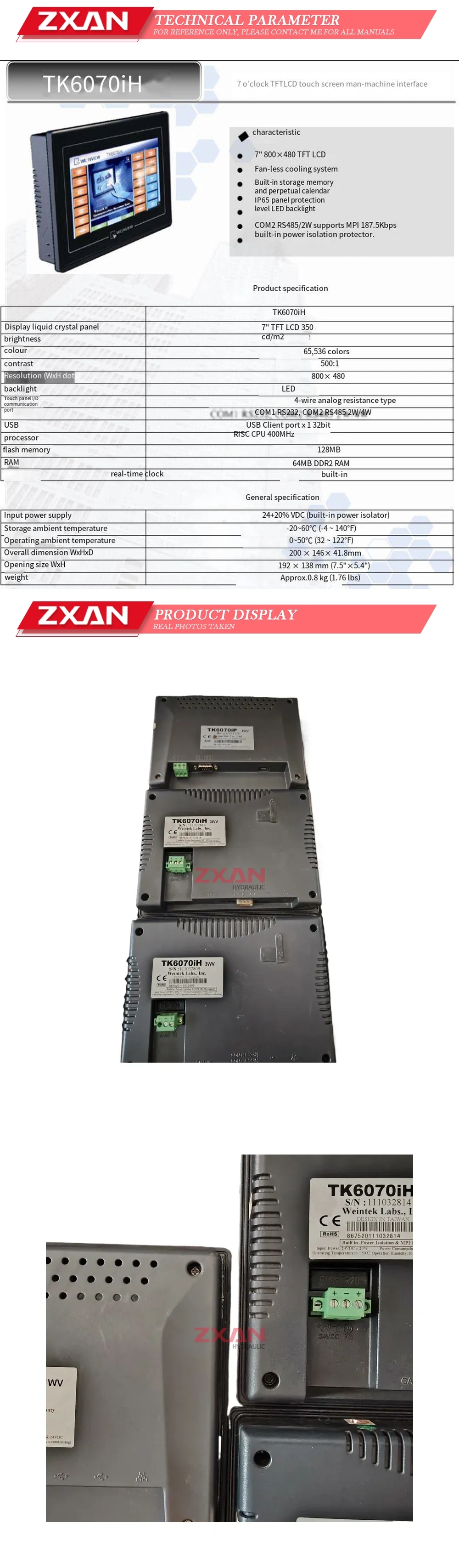 Weinview TK6070iH 3WV Description