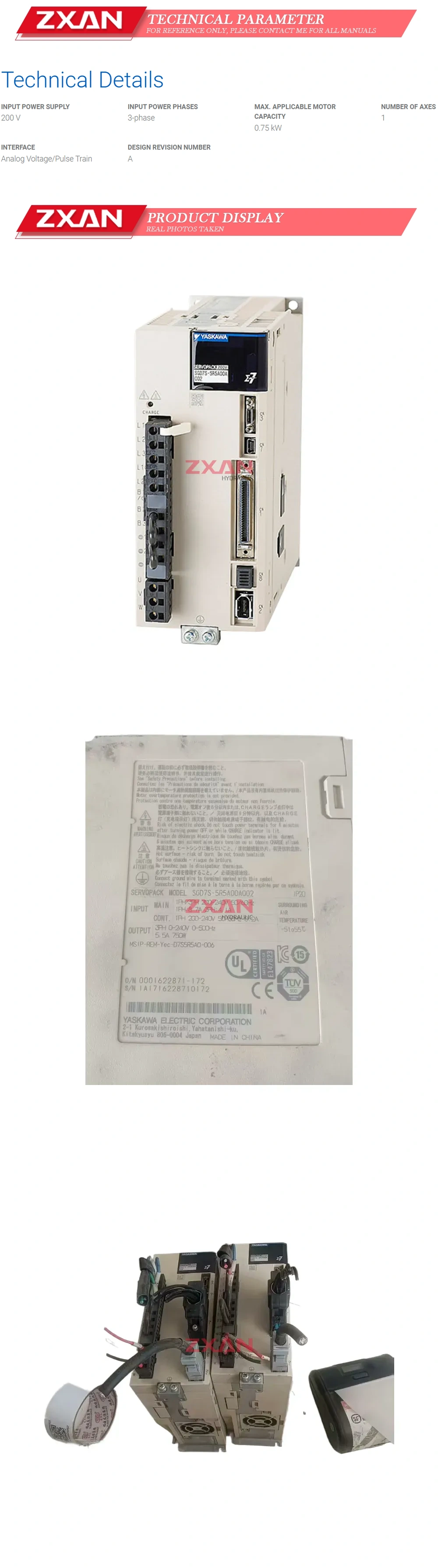 Yaskawa SGD7S-5R5A00A002 Description