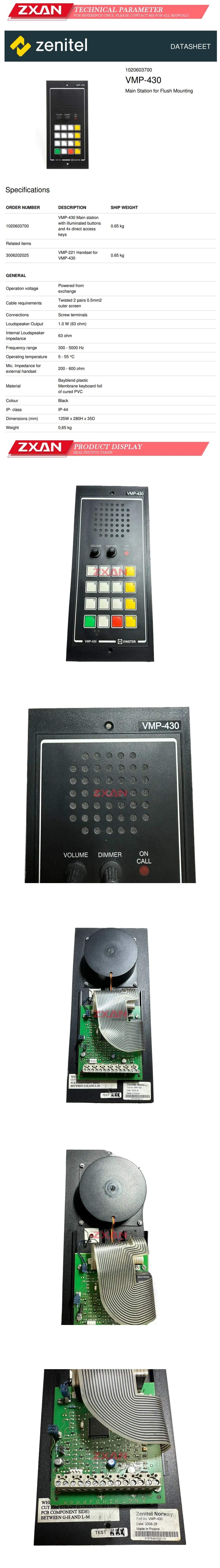 Zenitel VMP-430 Description