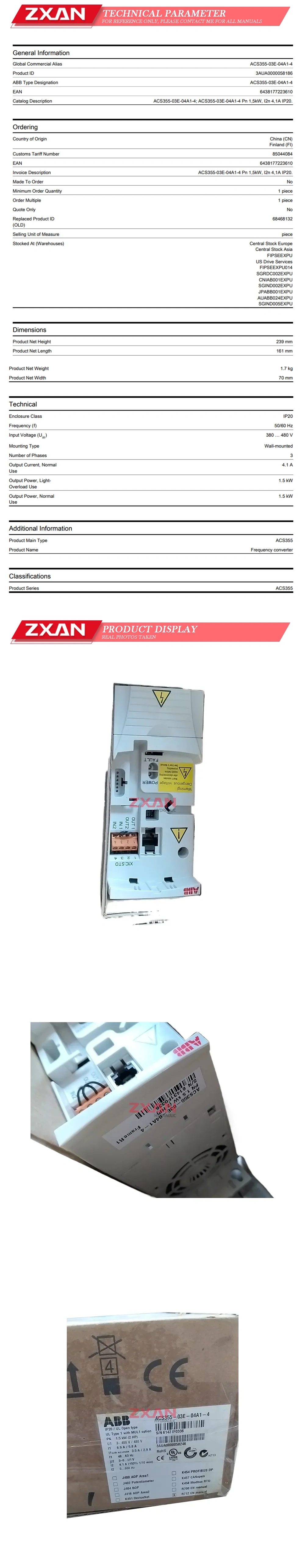 ABB ACS355-03E-04A1-4 Description