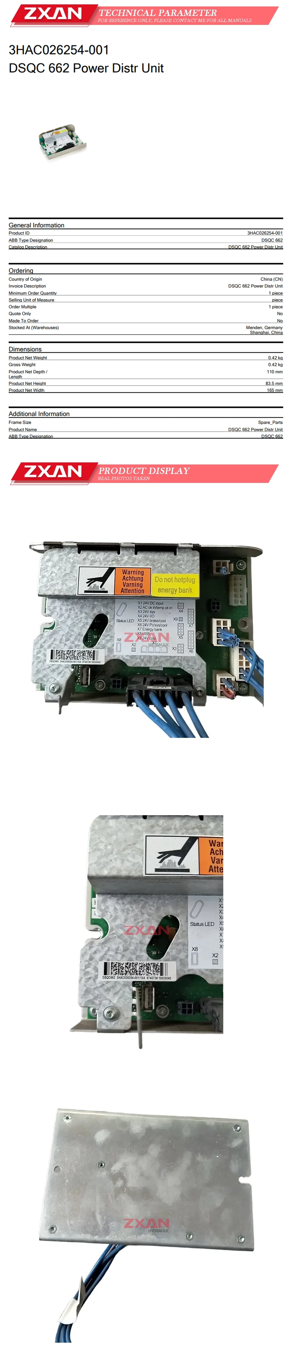 ABB DSQC662 3HAC026254-001 Description