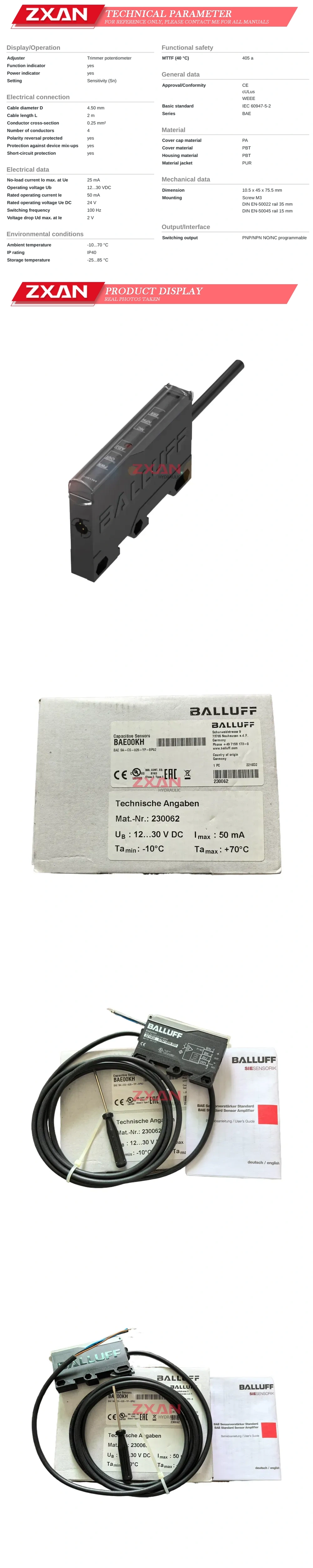 BALLUFF BAE SA-CS-025-YP-BP02 Description