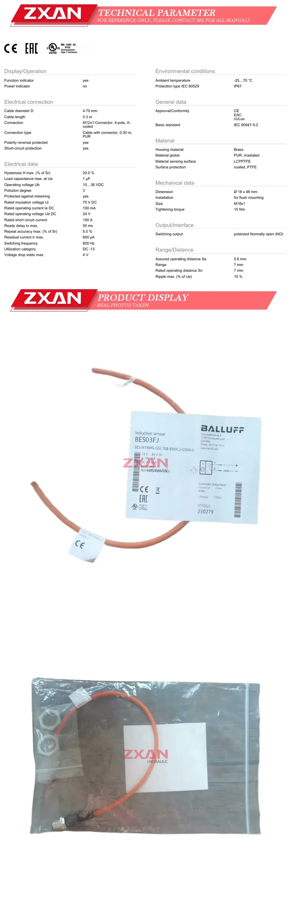 BALLUFF BES03FJ Description