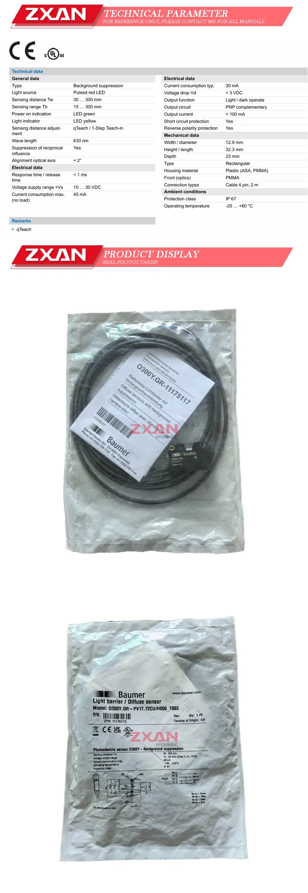 Baumer 0300.GR-PV1T.72CU/T003 Description